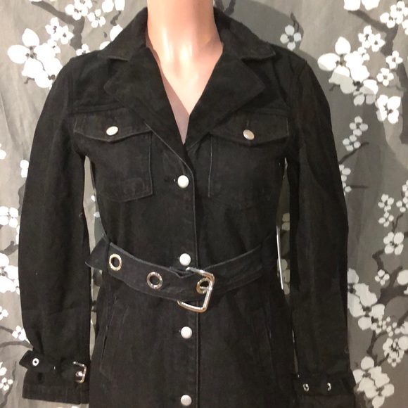 NWT JUICY COUTURE Black Duster Trench Coat Jacket - Picture 4 of 7
